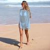 Hollowed-out Glittering Fabric Creates Snowflakes, Decorating A Beach Dress, Sun-protective Jacket, V-neck Bikini Top.