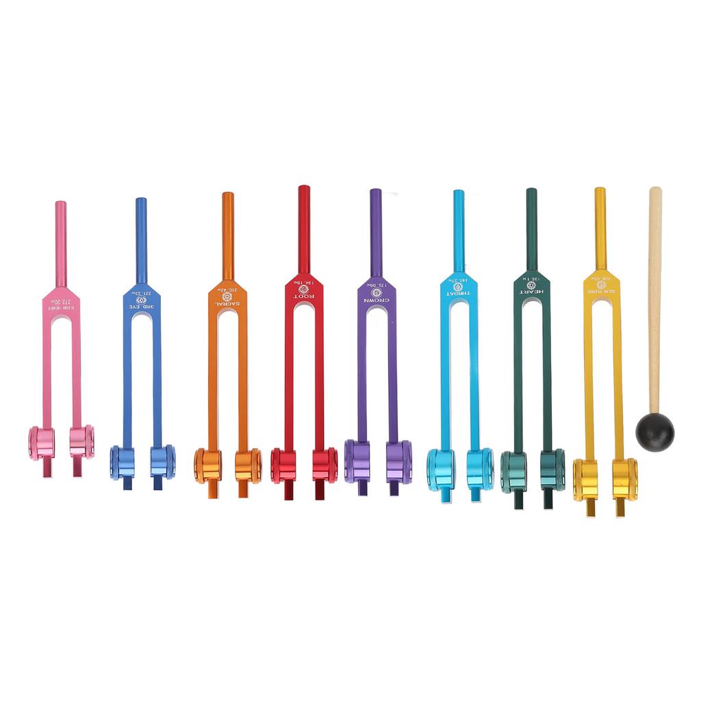 Tuning Forks Set Promote Relaxation Aluminum Alloy Resonant Tuning Virbration Forks with Hammer