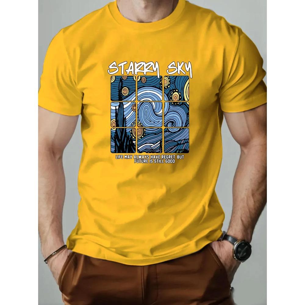 T-Shirt Cotton Oil Painting Pattern Print Summer Oversized Round Neck Breathable Casual Short Sleeve Fashion T Shirt