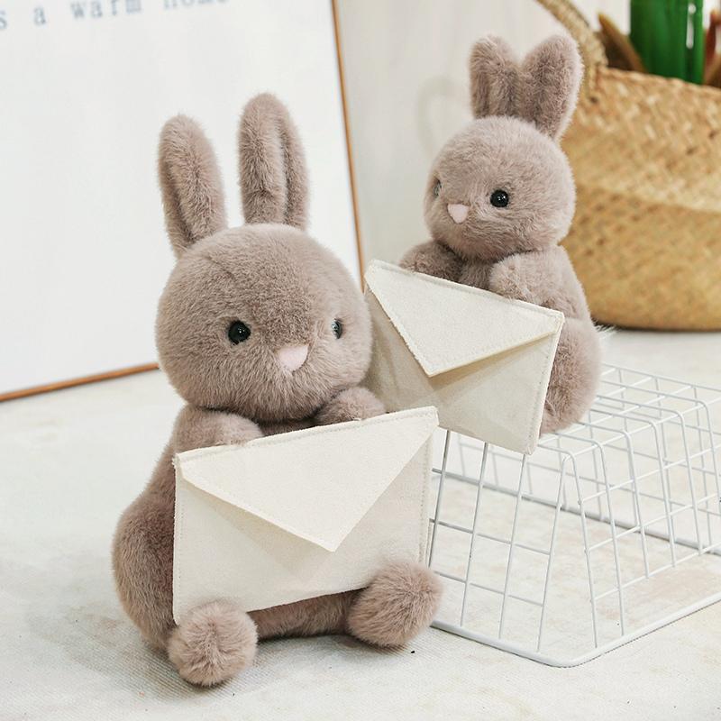25/35/50CM Creative Envelope Rabbit Plush Doll Cute Soft Sitting Bunny Children's Room Desktop Decoration Gift for Friend