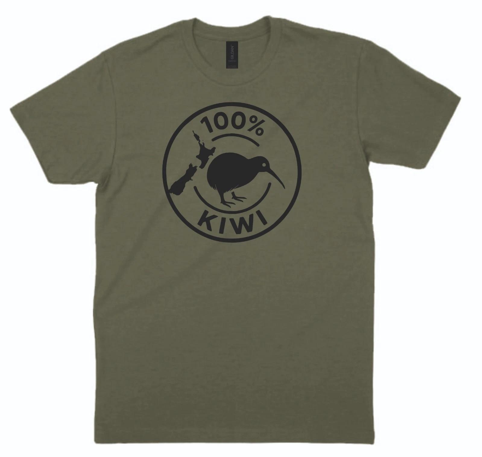 100% Kiwi T shirt New Zealand Map Xmas Gift S-3XL 3XL