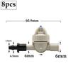 Garden Miniature Valve Anti Drip Valve Cross Mist Connector Drip Irrigation For Greenhouse Atomizer Nozzle Connector 8Pcs