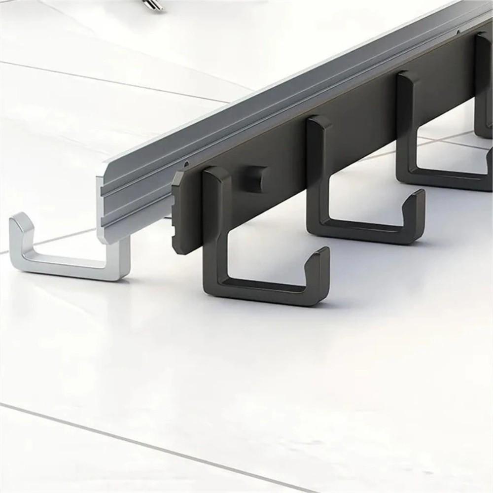 No Drill Wall Hook Rack Aluminum Door Holder Practical Towel Hanger Hook Kitchen