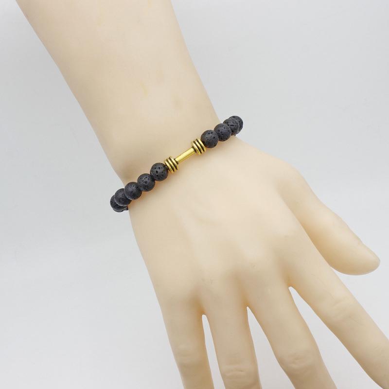 Volcanic Rock 8MM Lava Dumbbell Bracelet for Essential Oils