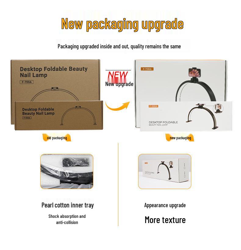 High-Power Eye-Protection Foldable Half-Moon Nail & Beauty Desk Lamp