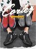 Men's Retro Slip-On Thick Sole Leather Sneakers, Height Increasing Casual Autumn/Winter Shoes