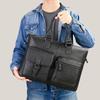 Large Capacity Multi Pocket New Men's Leather Handbag Business Commuting Briefcase