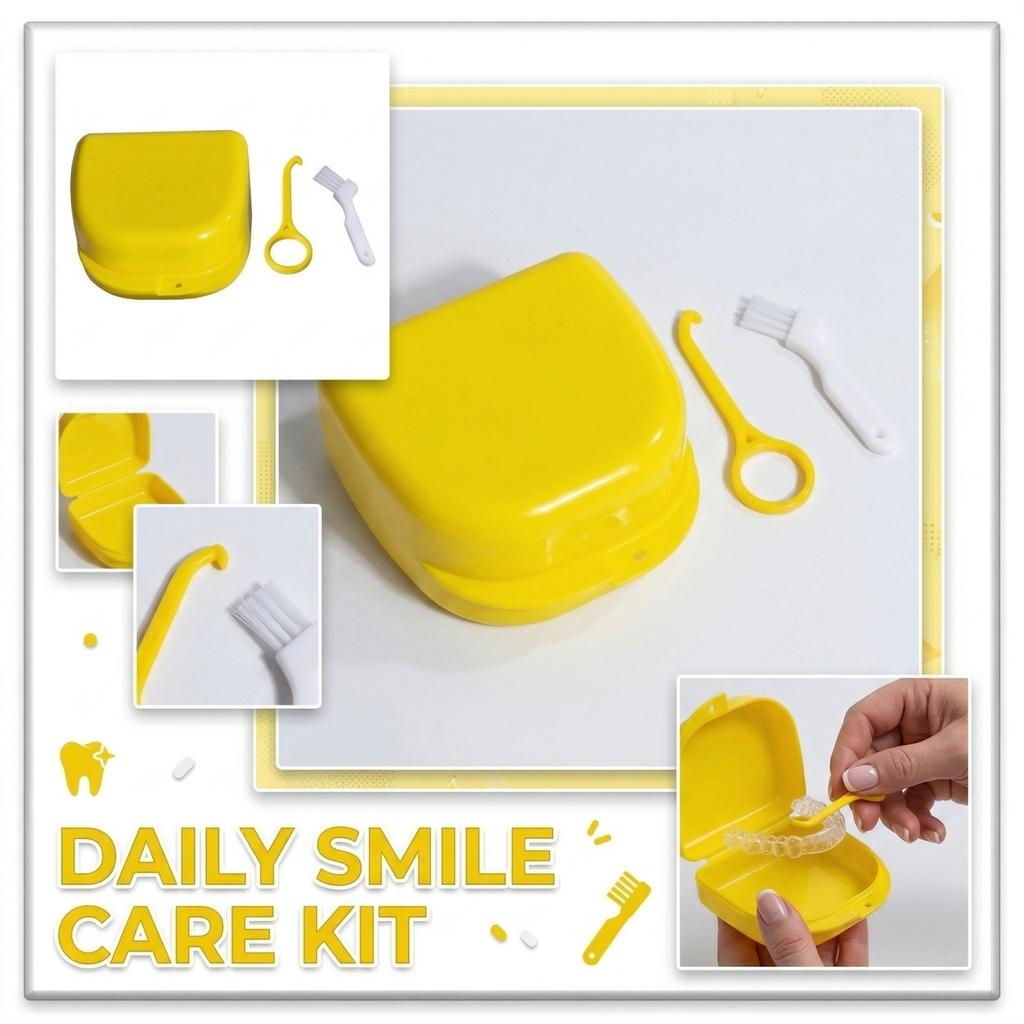 Portable Braces Cleaning Box Denture Cleaner Portable Teeth Box