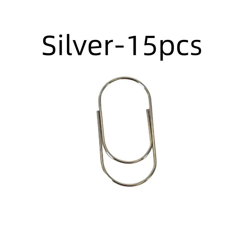 15pcs Large Size Paper Clips 50x25mm Wide Design 4 Color Options for Documents