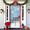 Christmas Party Background Decors Durable Polyester Door Hanging Tapestry Easy Mount
