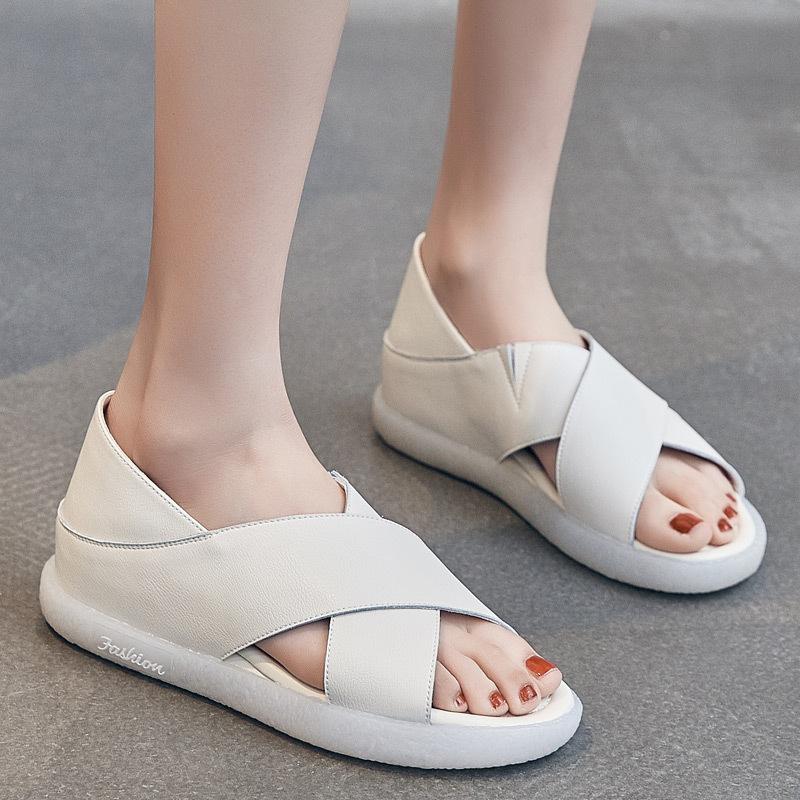 New summer fairy wind jelly bottom two wear soft bottom soft surface cool slippers outside wear inner heightening sandals female tide