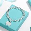 Womens Heart Shape Alloy Bracelet With Enamel Charm OT Clasp Ins Style Adjustable Length