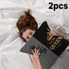 2Pcs Valentine'S Couple-Style Crown Text Polyester Pillowcase, 2D Printed, Festival-Ready, Decor For Sofa/Bed/Living Room