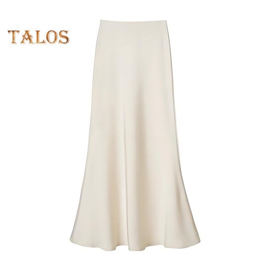 

Женская юбка-рыбий хвост с высокой талией и запахом на бедрах, длинная юбка А-силуэта, однотонная, удобная, подчеркивающая фигуру юбка S абрикосовый