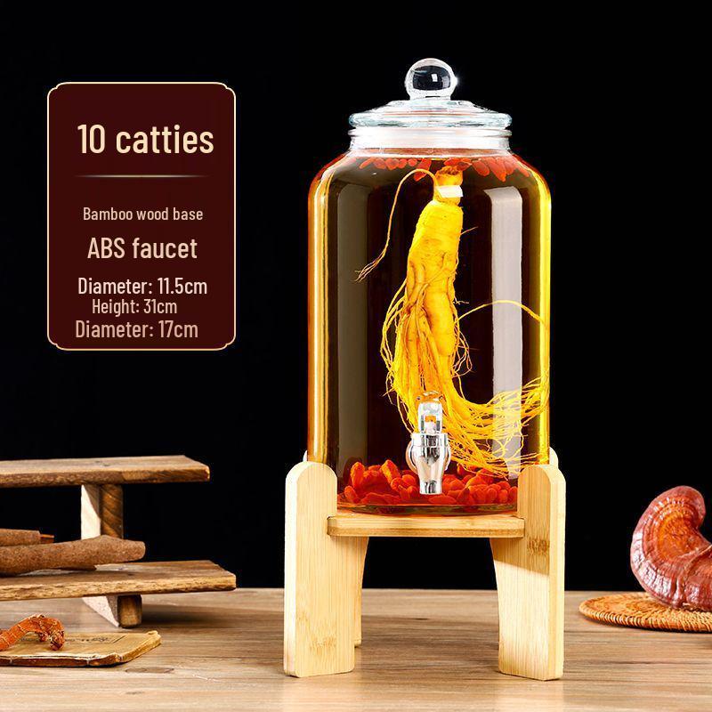 Glas-Infusionsbehälter mit Zapfhahn: 10-20 Jin Versiegelte Enzym- und Kimchi-Weinlagerung