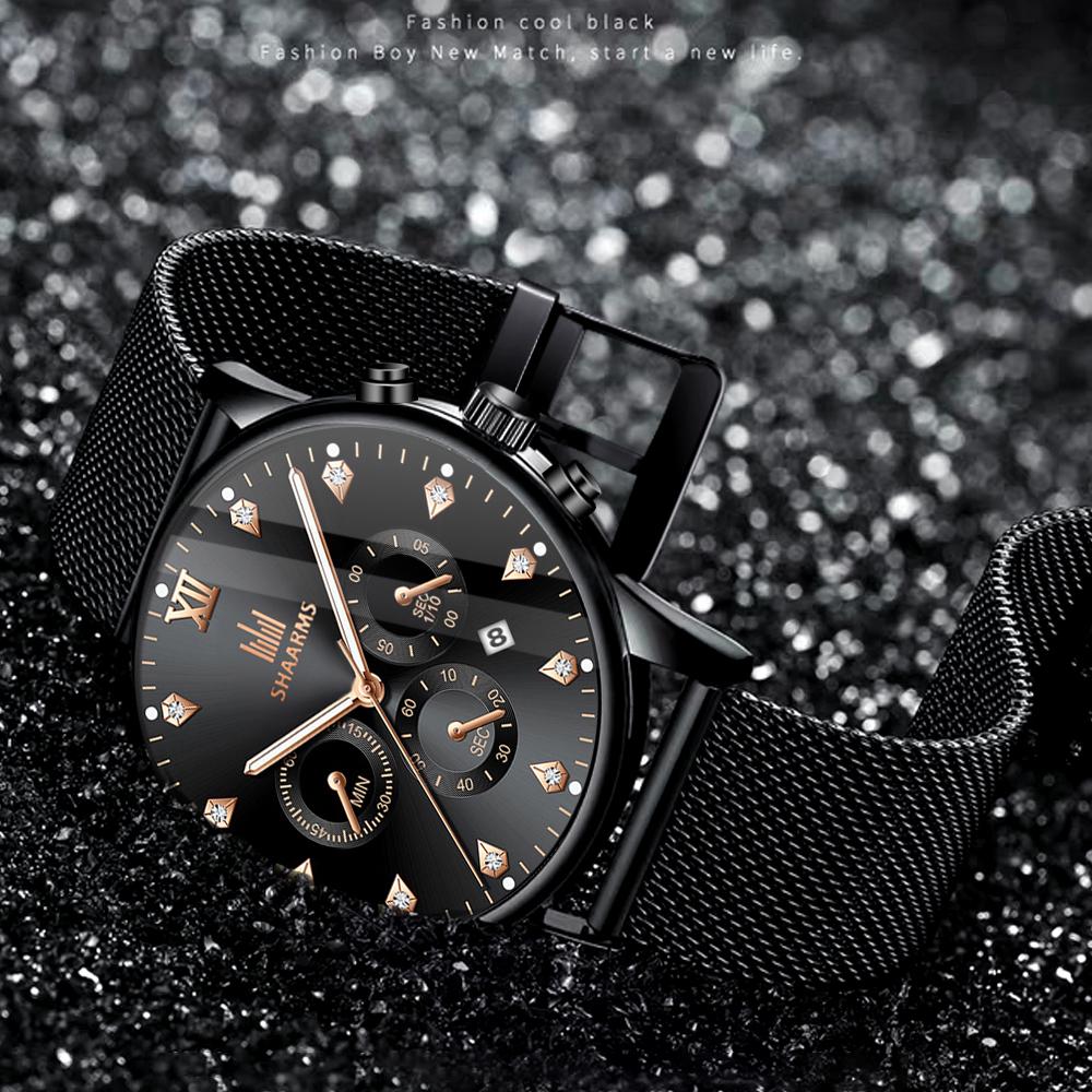 Orologio da uomo Deluxe in acciaio inossidabile impermeabile orologio al quarzo sottile Orologio da uomo d'affari casual