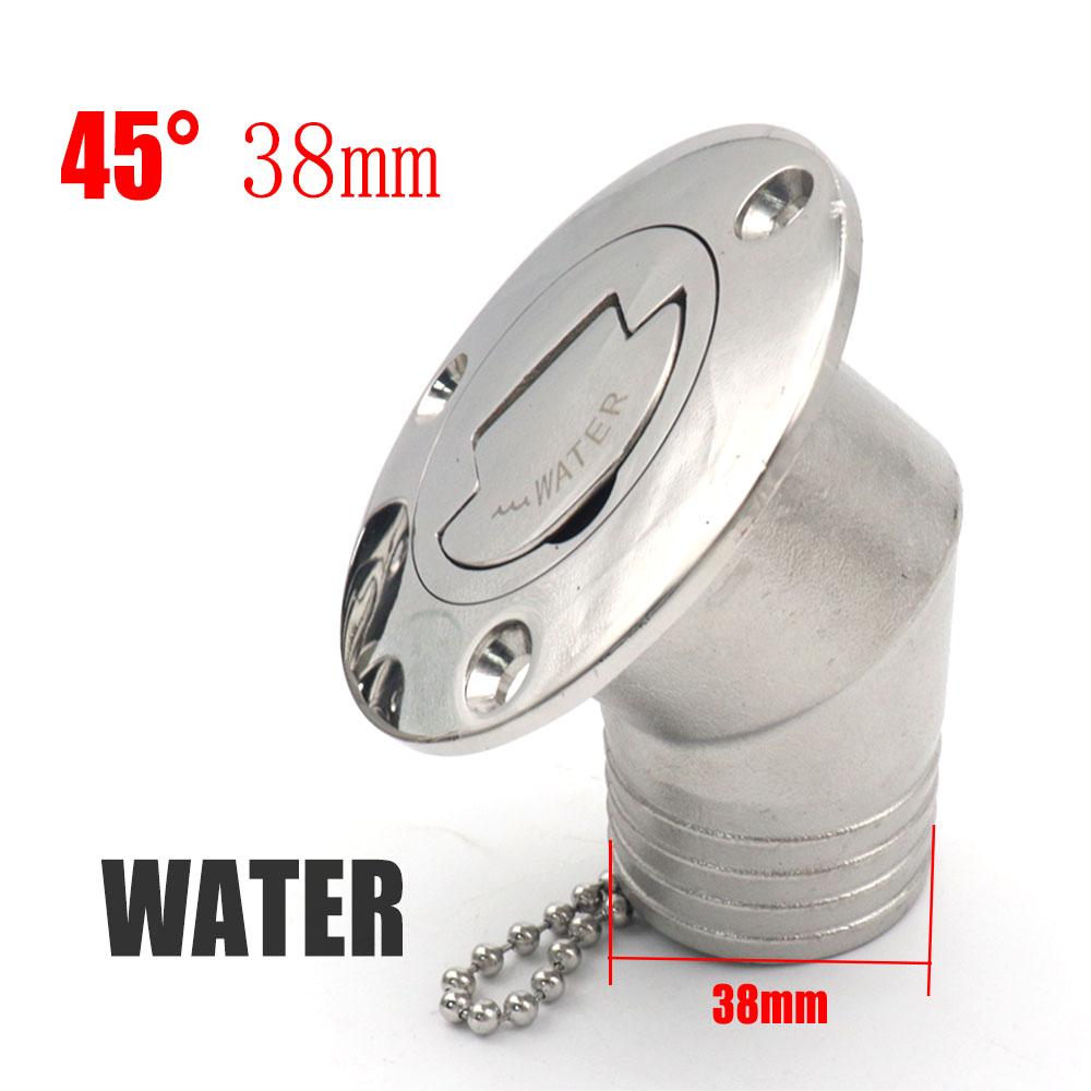 45/90 Degree Stainless Steel 316 Deck Filler Cap GAS DIESEL FUEL WASTE WATER 50mm(2inch) Marine Boat Yacht Hardware Deck Filler