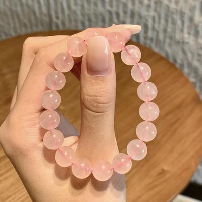 2025 Luxury Rose Quartz Bracelet for Women - Elegant Crystal Niche Gift