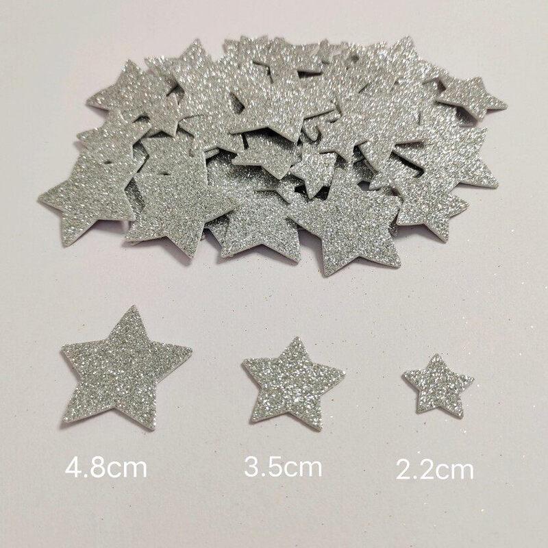 Allied Large Silver Glitter Star Stickers