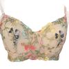 Floral Underwire Bra & Thong Set - Enhances Bust Appearance