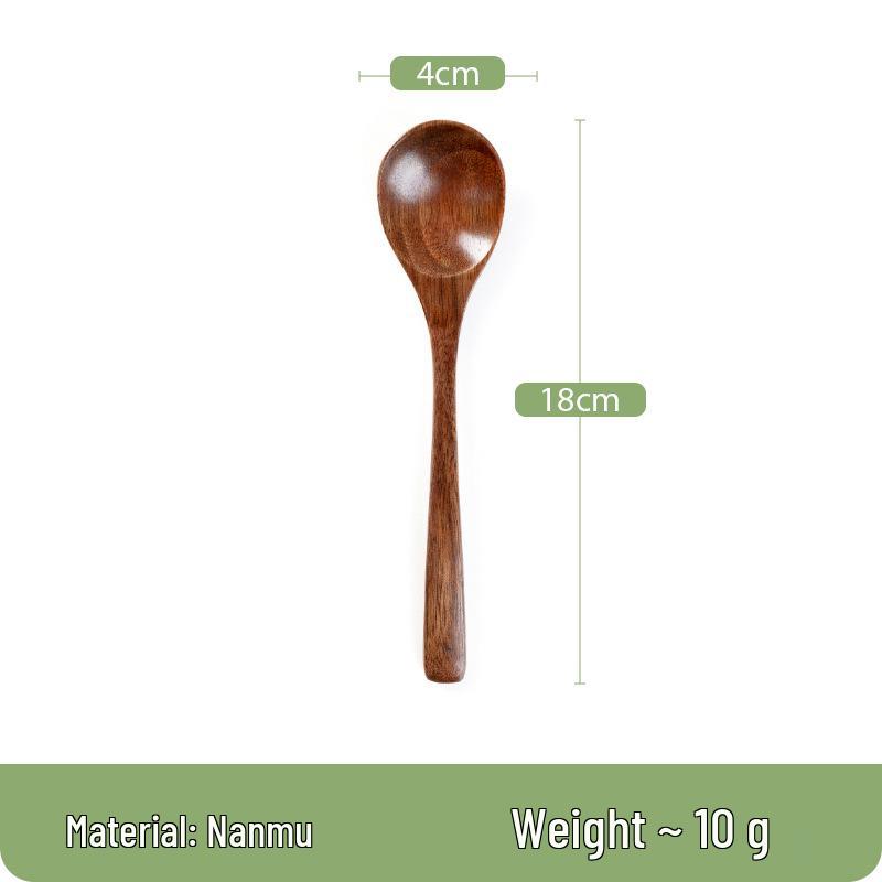 Cuillère à soupe japonaise Nanmu en bois petit - Bois massif pour remuer et boire la soupe
