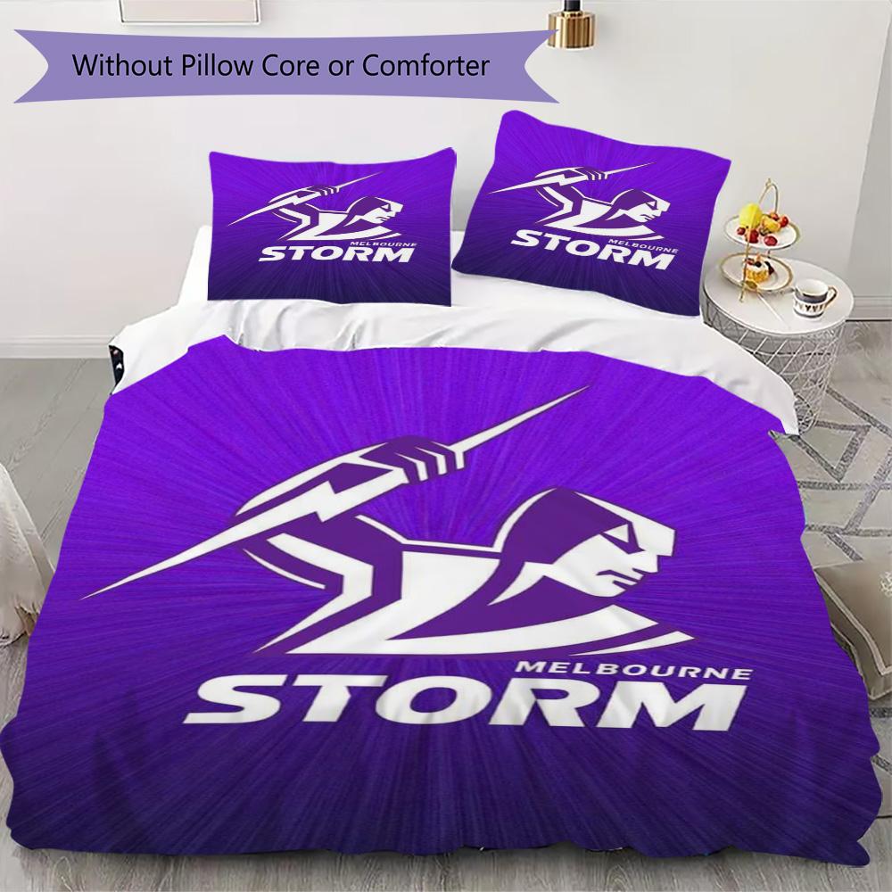 Melbourne Storm Print Pattern Bedding,Quilt Set Quilt Cover Pillowcase Home Birthday Gift (1*duvet Cover+2*pillowcase,without core)ZSJT0917325