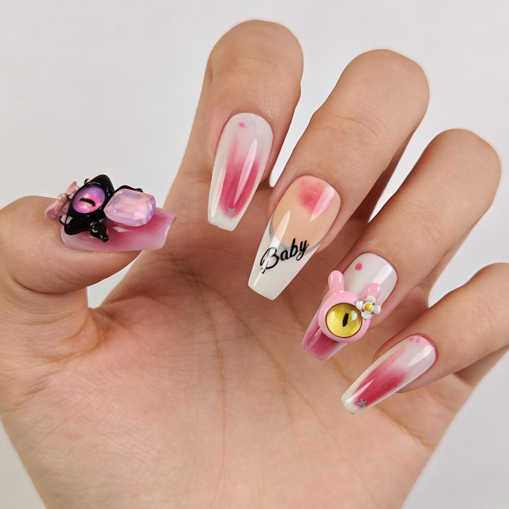 French Rhinestone Handmade Press-On Nail Tips