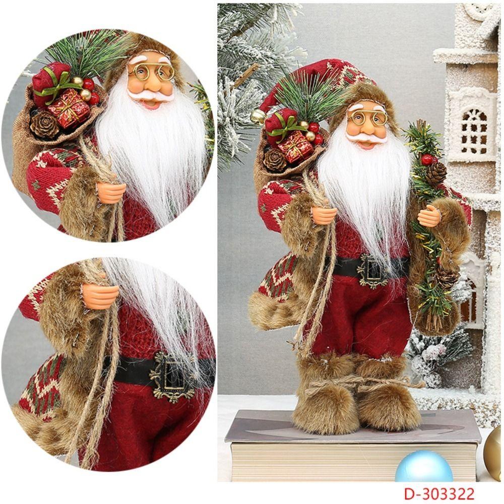 12 Inches Creative Santa Claus Decorations Standing Santa Claus Santa Claus Doll Party Supplies