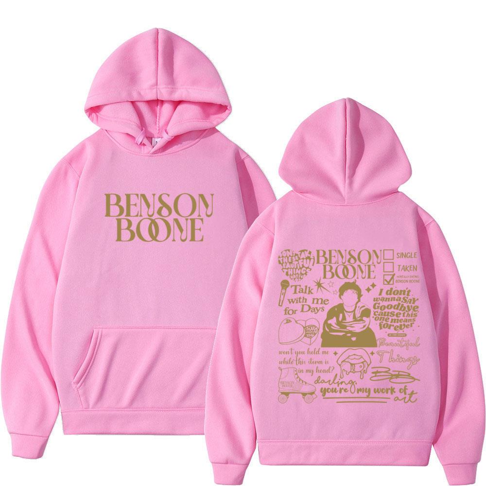 Benson Boone American Heart Tour 2025 Hoodies Men Women Fashion Hip Hop Hooded Sweatshirts Oversized Vintage Pullovers Fan Gifts