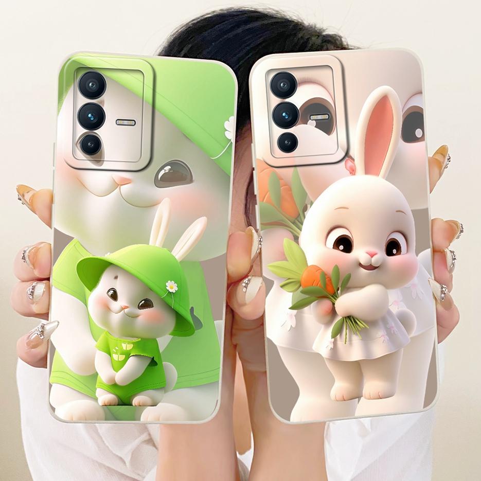 For Vivo V23 Pro Case V2132 Cute Rabbit Cartoon Cover Shockproof Soft TPU Phone Case For Vivo V23e V 23 VivoV23 Pro Fundas Coque