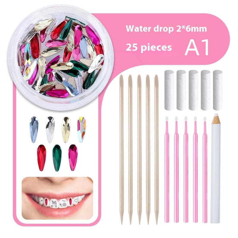 1 Zestaw Dentalne Kryształki na Zęby Kryształowe Szkło Diament Ornament w Kształcie Motyla Narzędzia do DIY Różne Kształty Kolor Ozdoby do Biżuterii na Zęby