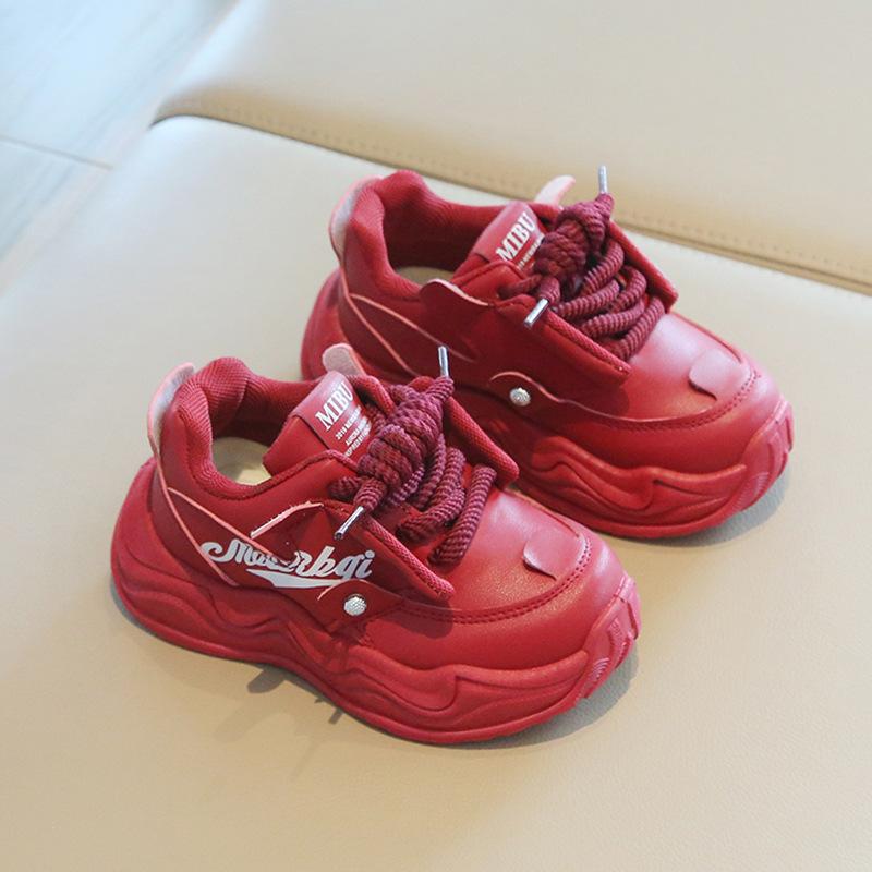 Kinder Sportschuhe 2025 Frühling und Herbst neue Jungen Papa Schuhe Mode Mädchen kleine weiße Schuhe weichsohlige Baby Freizeitschuhe