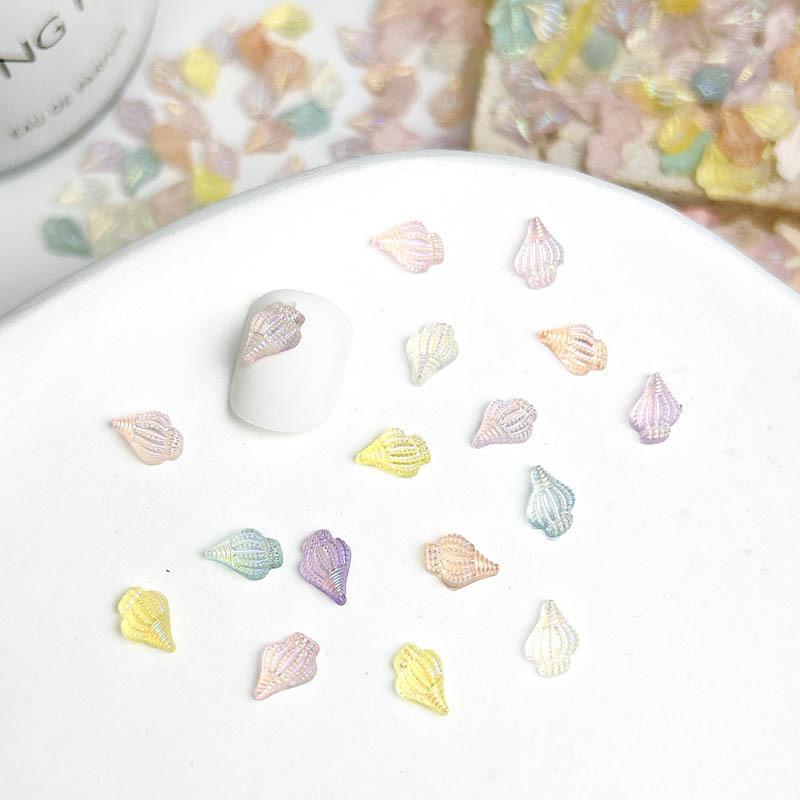 New Aurora Nail Art Accessories Tiny Conch 3D Small Ice Transparent Nail Decorations Mixed Rhinestones Phone Accessories
