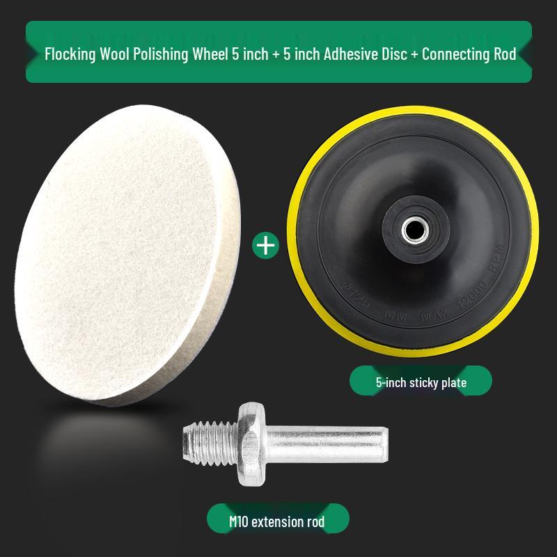 Wollflock-Polierscheibe - Selbstklebender Filz für Winkelschleifer, Spiegelfinish auf Möbeln & Autolack.