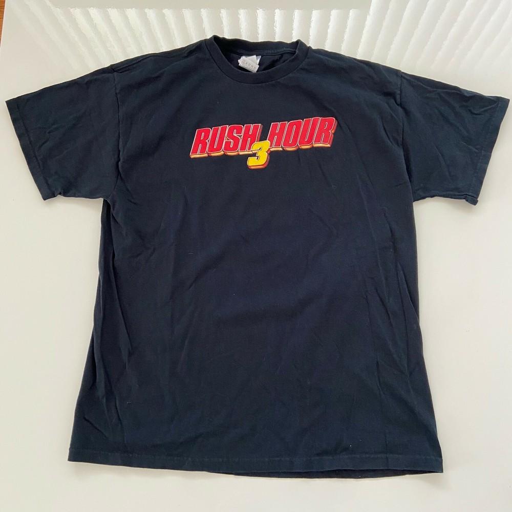 

Vintage Rush Hour 3 TShirt Mens XL Black Jackie Chan Movie Promo Tour Y2K Tee Unisex T-Shirt L