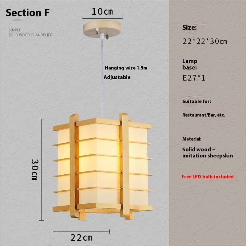 Solid Wooden Pendant Light For Livingroom Dining Room Kitchen Homestay Japan Style Suspension Hanging Lamp Art Decoration E27