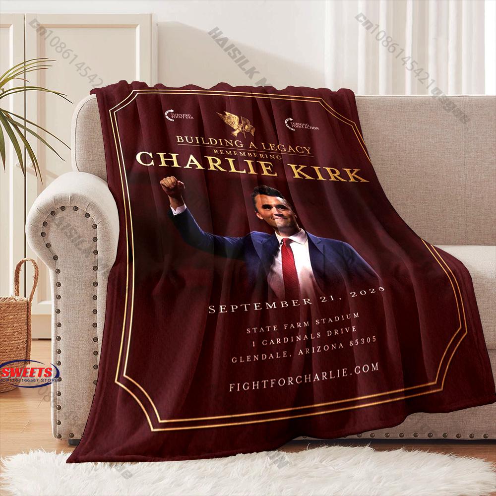 Charlie Kirk Angelic Advocate Theme Blanket Warm Soft Comfortable Home Travel Blanket Sofa Bedding Cover Blanket Gift for Friend