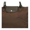 Longchamp Le Pliage Green Logo Kontrastdesign Nylon Knödel-Tragetasche Medium Damen-Tragetaschen Mokka-Braun 1623919002