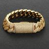 New 18mm Four Row Zircon Cuban Chain Micro Inlaid Gold Plated Rhodium Plated Trendy Hip Hop Bracelet