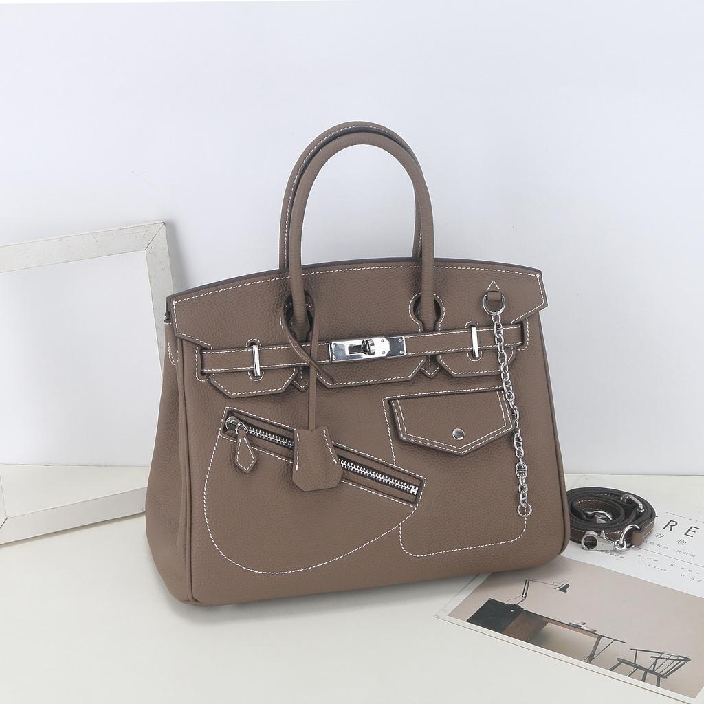 Rock-Punk-Motorradtasche aus hochwertigem, vielseitigem Leder, erstklassigem Rindsleder, geräumiger Handtasche für Damen