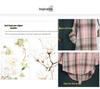 Camicia Giacca da Donna a Quadri Rosa in Cotone e Lino di Media Lunghezza Larga Primavera/Autunno
