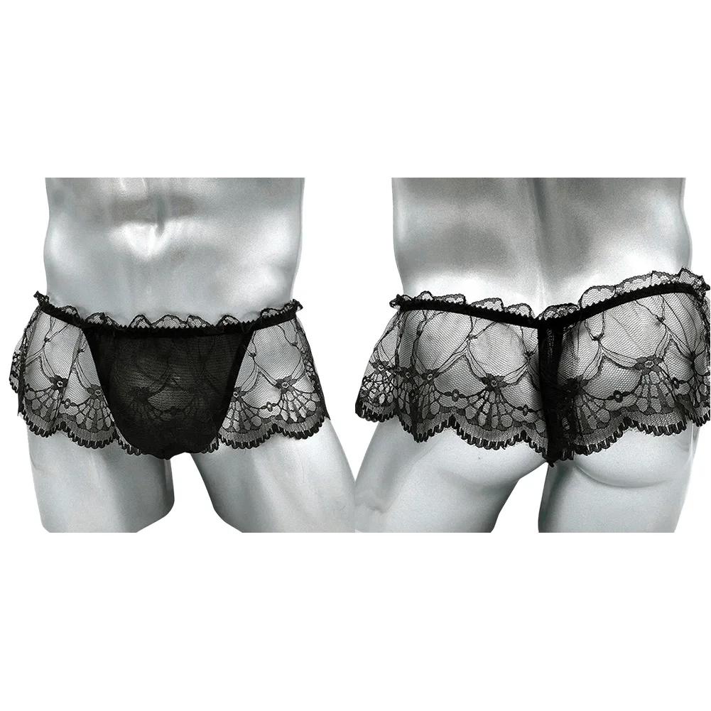 Breathable Low Waist Panties Underwear G-String Solid Pattern Elastic High Stretch Sissy Gay Underwear  Mens Underwear Briefs
