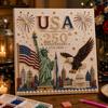 250th Anniversary Pearl Painting Kit, USA Anniversary DIY Pearl Art Set, Patriotic Bead Painting Craft Kit for Beginners Adults
