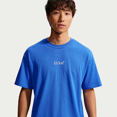 Nike T Shirts Men s Blue/Pink Crew Neck Moderate Straight Fit XS
