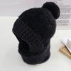 Plush Thread Warm Scarf One-piece Hat Women's Winter Pullover Ear Protection Neck Cover One-piece Knitted Hat Ski Cap