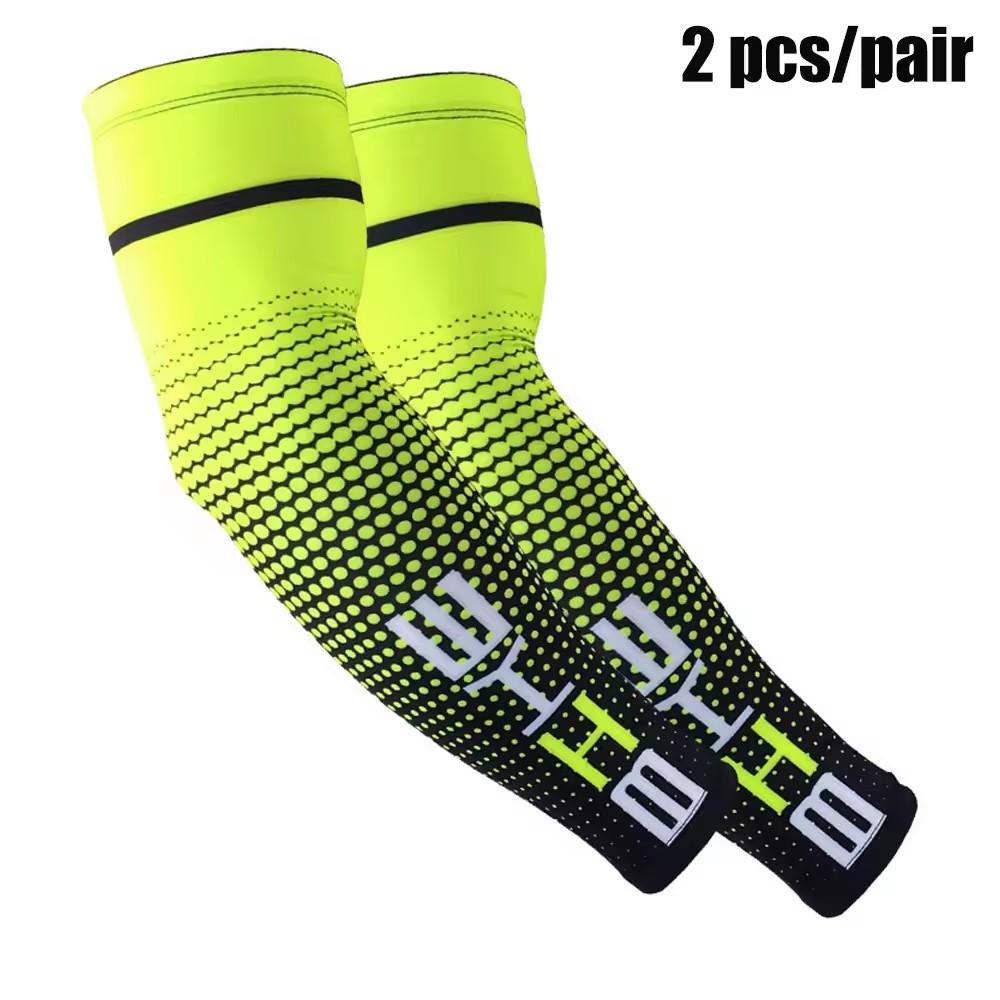 1 Pair Unisex Cycling Running Sports Sleeve Arm Cooling Sleeves UV Sun Protection Cuff Cover Protective Elastic Arm Sleeves