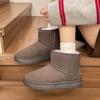 Snow boots women's short tube new winter snow cotton shoes piled thickened bread shoes warm women
