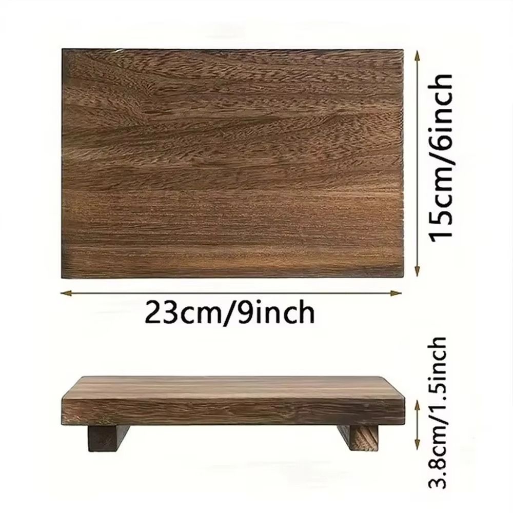 Retro Pedestal Stand Wooden Vanity Tray Home Decor Storage Holder Tray  Kitchen