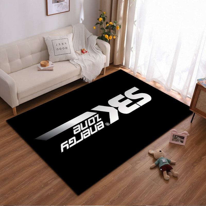 

Modern Black Carpet with White Energy Zone Text Design Suitable for use as an anti-slip for living room bedroom sofas 40x60cm( 15x23in )