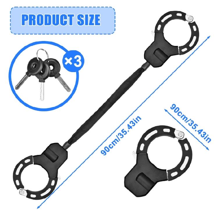 Pevný elektrický skútr zámek, Zámek na jízdní kola, Motocykl vyztužený řetězový zámek manžetový zámek se 3 klíči pro skútr